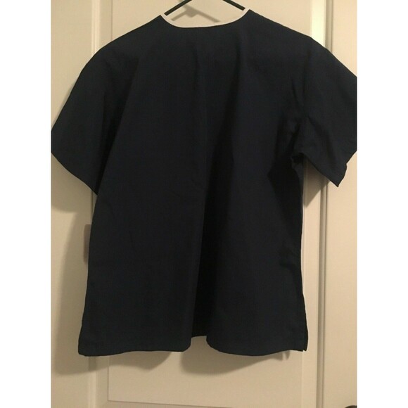 Malibu Doc Women's Blue White Scrub Top V Neck Nurse Medical Size Large - Picture 8 of 8